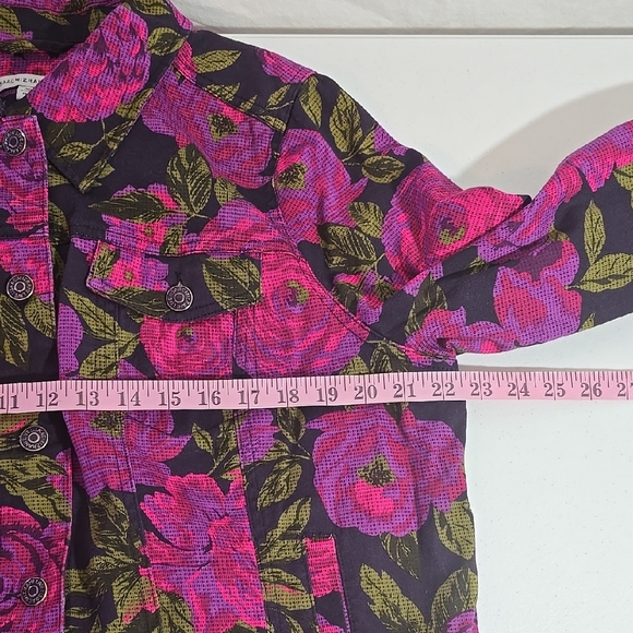 Isaac Mizrahi Live Floral Jean Jacket - Picture 5 of 10